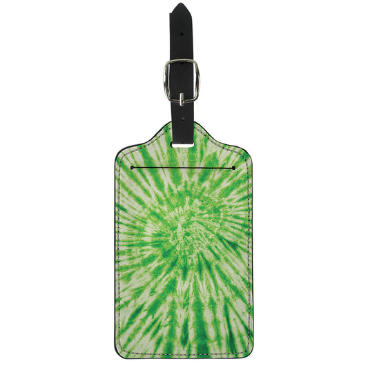 Green Tie Dye Print Luggage Tag