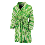 Green Tie Dye Print Men's Bathrobe