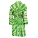 Green Tie Dye Print Men's Bathrobe