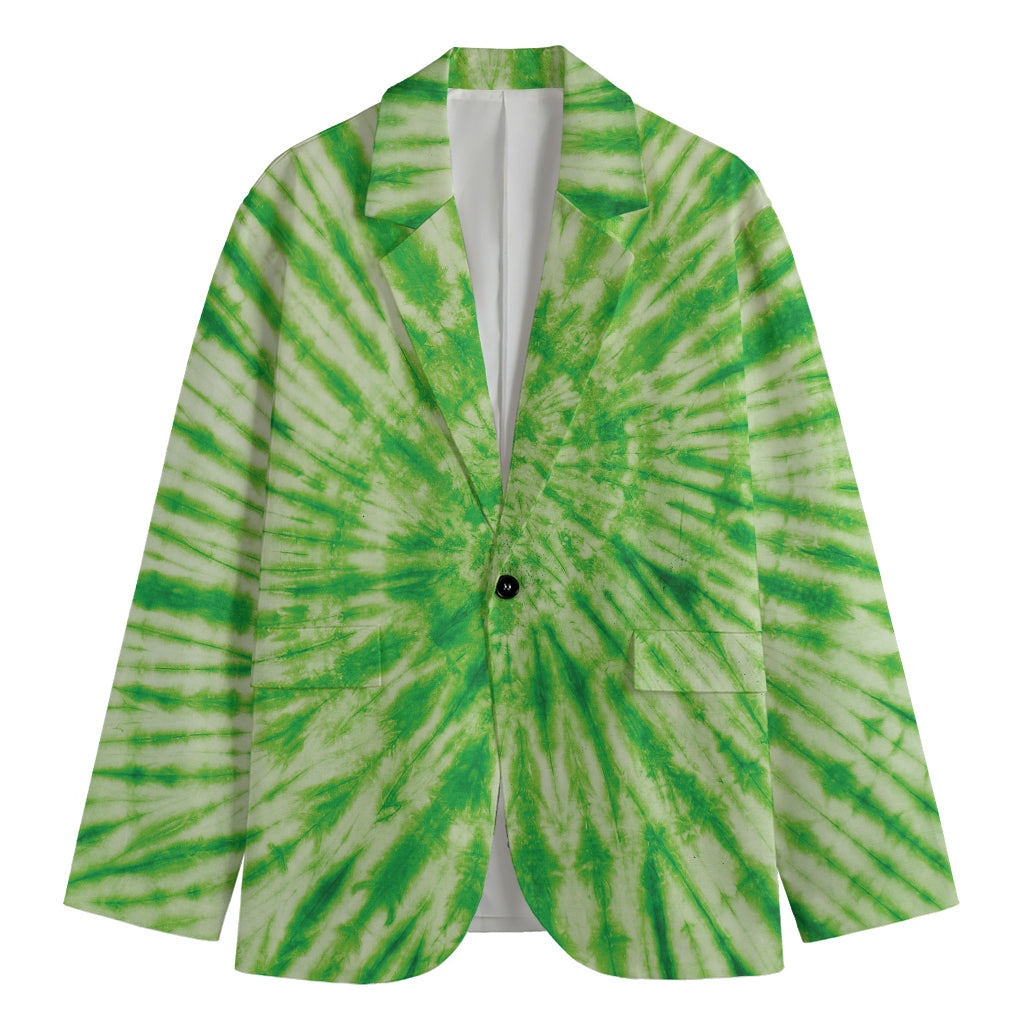 Green Tie Dye Print Men's Blazer