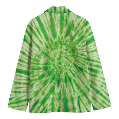 Green Tie Dye Print Men's Blazer