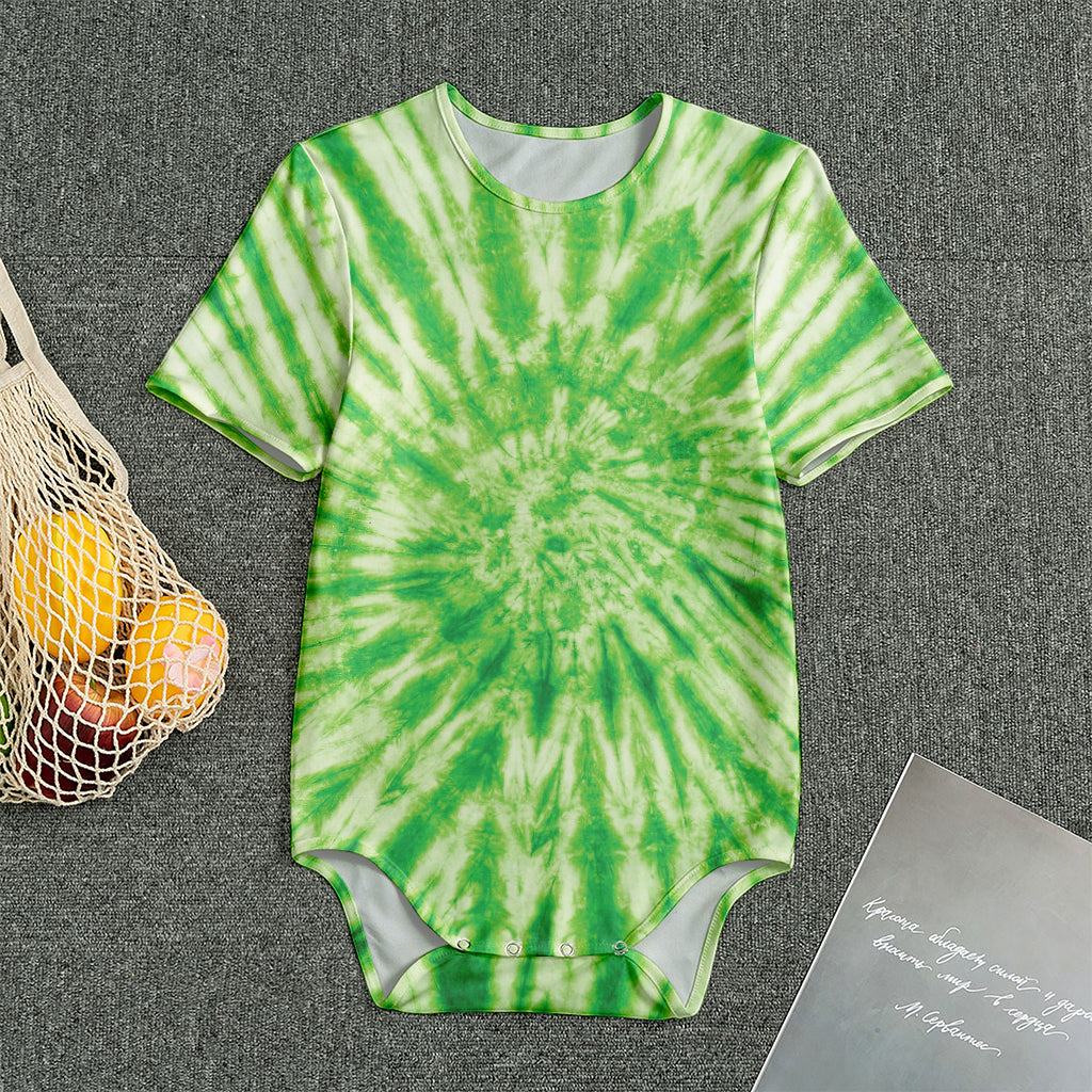 Green Tie Dye Print Men's Bodysuit