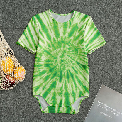 Green Tie Dye Print Men's Bodysuit