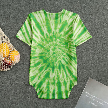 Green Tie Dye Print Men's Bodysuit