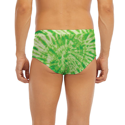 Green Tie Dye Print Men's Briefs