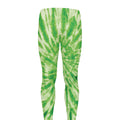 Green Tie Dye Print Men's Leggings