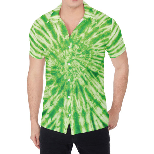 Green Tie Dye Print Men's Shirt