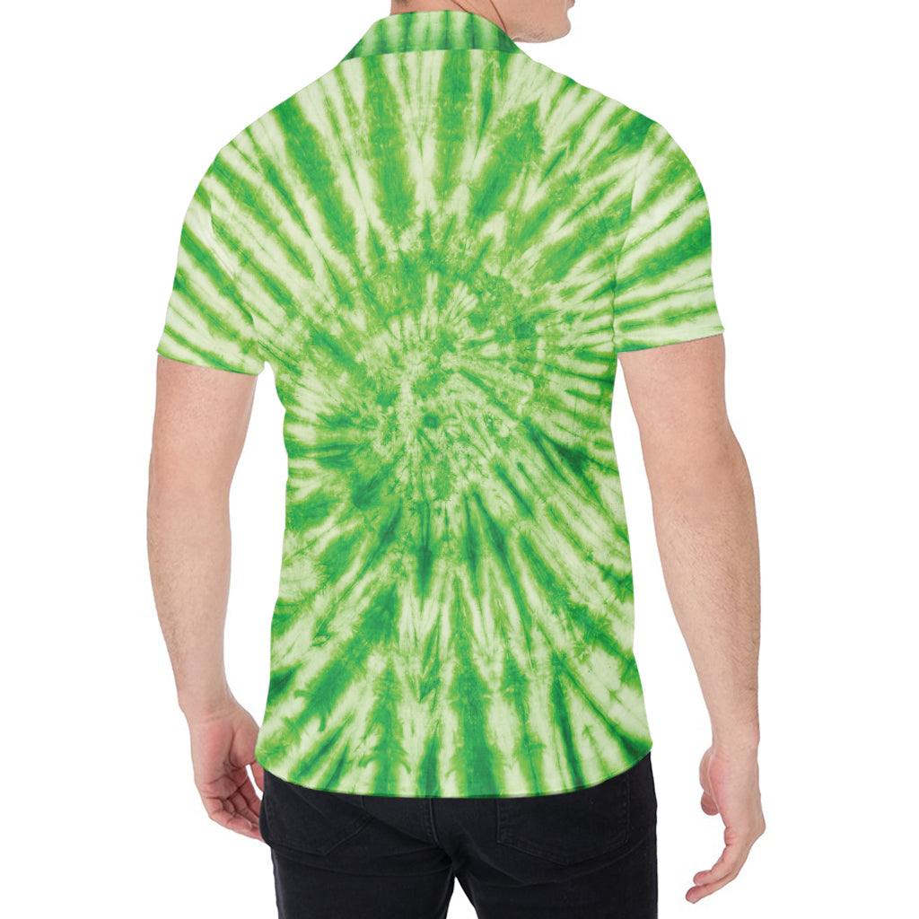Green Tie Dye Print Men's Shirt