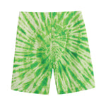 Green Tie Dye Print Men's Sports Shorts