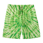 Green Tie Dye Print Men's Swim Trunks