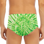 Green Tie Dye Print Men's Triangle Swim Briefs