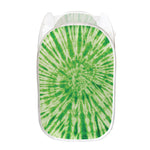 Green Tie Dye Print Mesh Laundry Hamper