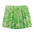 Green Tie Dye Print Mesh Shorts