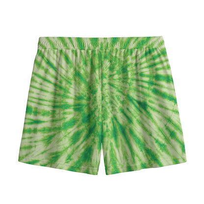 Green Tie Dye Print Mesh Shorts