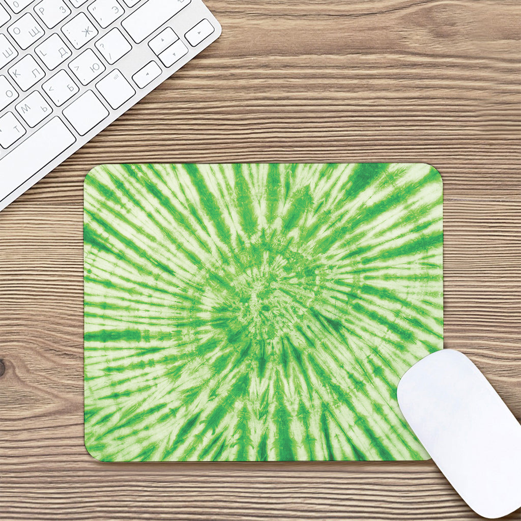 Green Tie Dye Print Mouse Pad