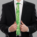 Green Tie Dye Print Necktie