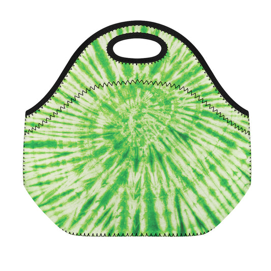 Green Tie Dye Print Neoprene Lunch Bag