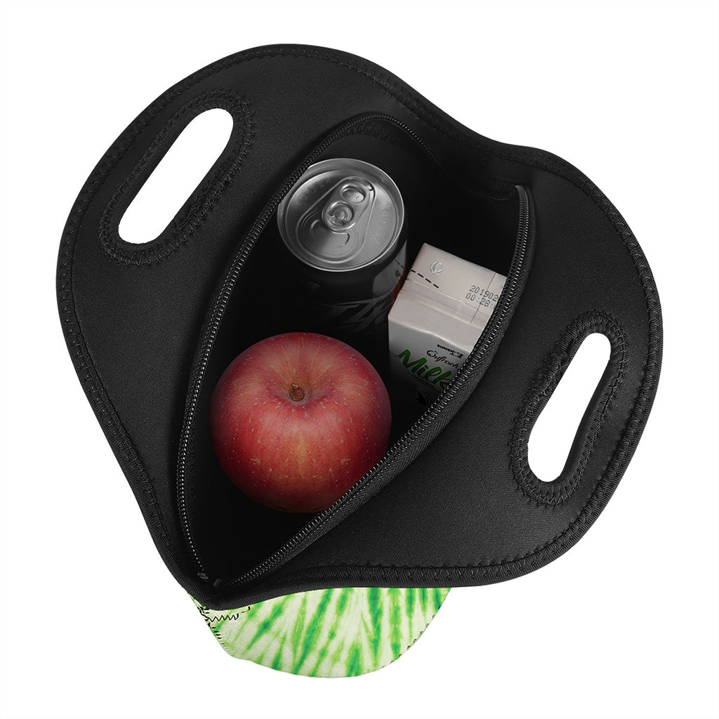 Green Tie Dye Print Neoprene Lunch Bag