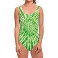 Green Tie Dye Print One Piece Swimsuit