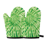 Green Tie Dye Print Oven Mitts