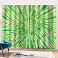 Green Tie Dye Print Pencil Pleat Curtains
