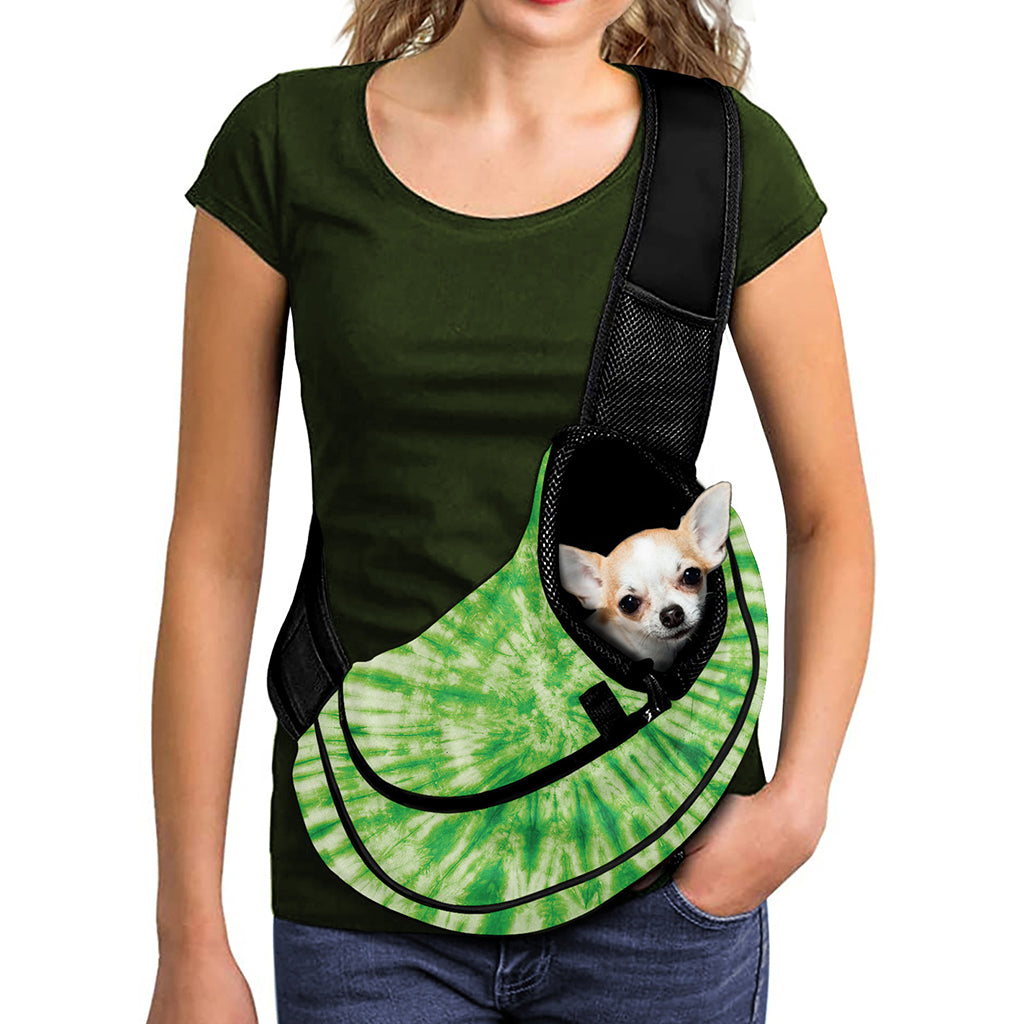Green Tie Dye Print Pet Sling Carrier