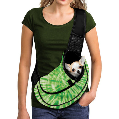 Green Tie Dye Print Pet Sling Carrier