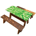 Green Tie Dye Print Picnic Table Cover