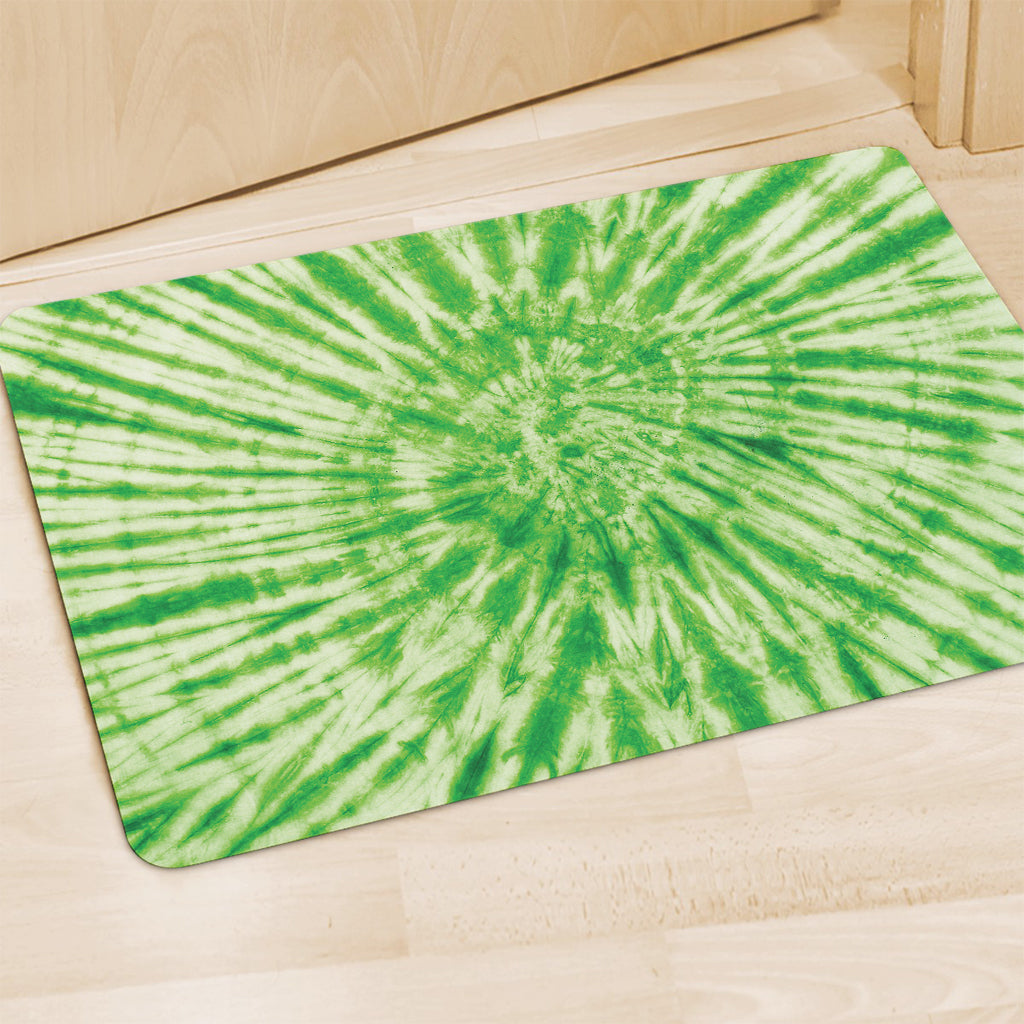 Green Tie Dye Print Polyester Doormat