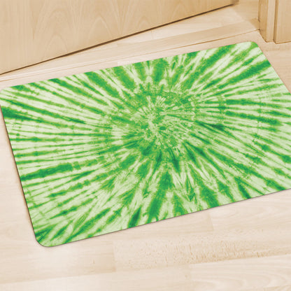 Green Tie Dye Print Polyester Doormat