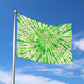 Green Tie Dye Print Polyester Flag