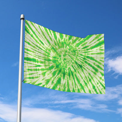 Green Tie Dye Print Polyester Flag