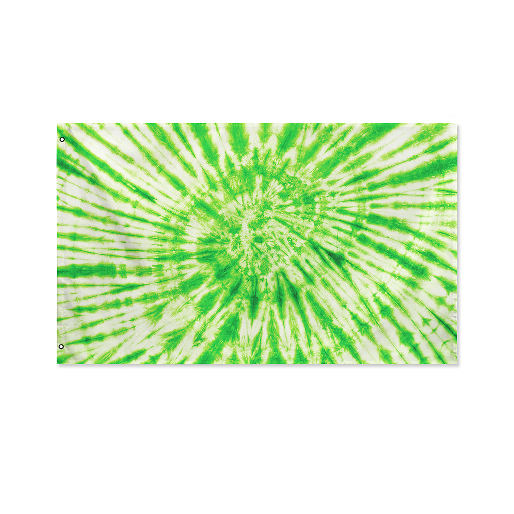 Green Tie Dye Print Polyester Flag