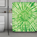 Green Tie Dye Print Polyester Shower Curtain