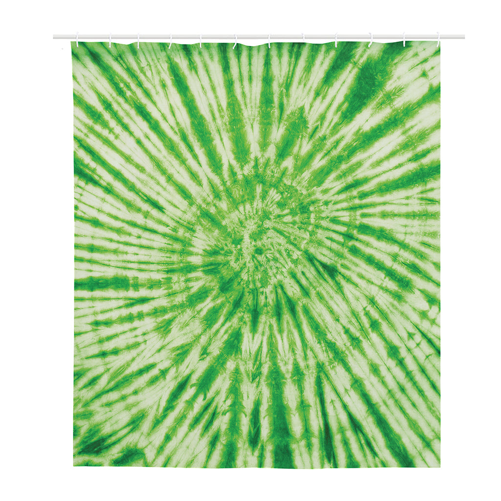 Green Tie Dye Print Polyester Shower Curtain