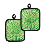 Green Tie Dye Print Pot Holders