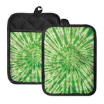 Green Tie Dye Print Pot Holders With Pocket