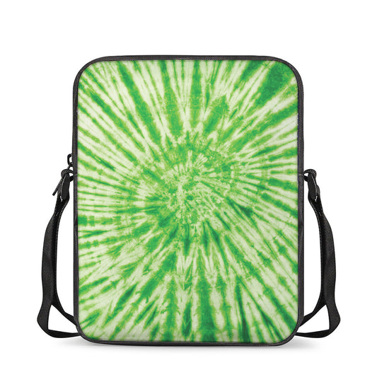 Green Tie Dye Print Rectangular Crossbody Bag