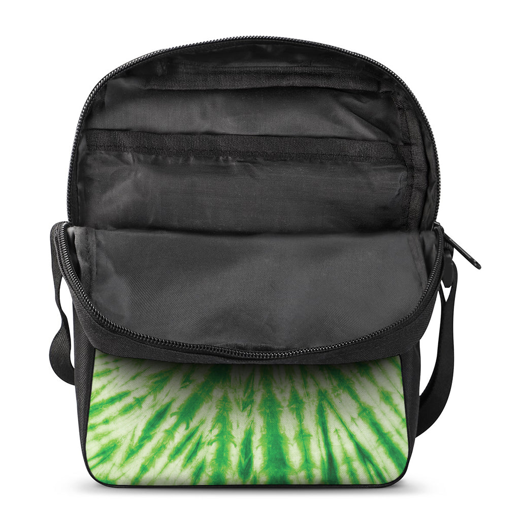 Green Tie Dye Print Rectangular Crossbody Bag