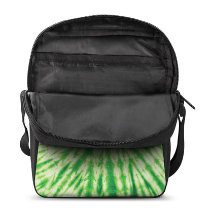 Green Tie Dye Print Rectangular Crossbody Bag