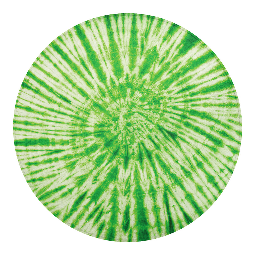 Green Tie Dye Print Round Blanket