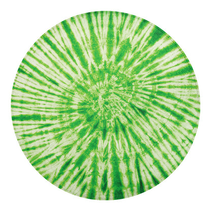 Green Tie Dye Print Round Blanket