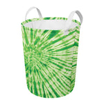 Green Tie Dye Print Round Laundry Basket