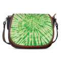 Green Tie Dye Print Saddle Bag