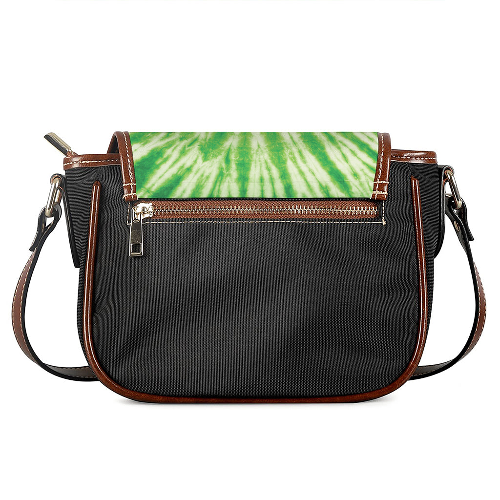 Green Tie Dye Print Saddle Bag