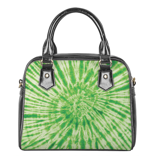 Green Tie Dye Print Shoulder Handbag