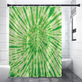 Green Tie Dye Print Shower Curtain