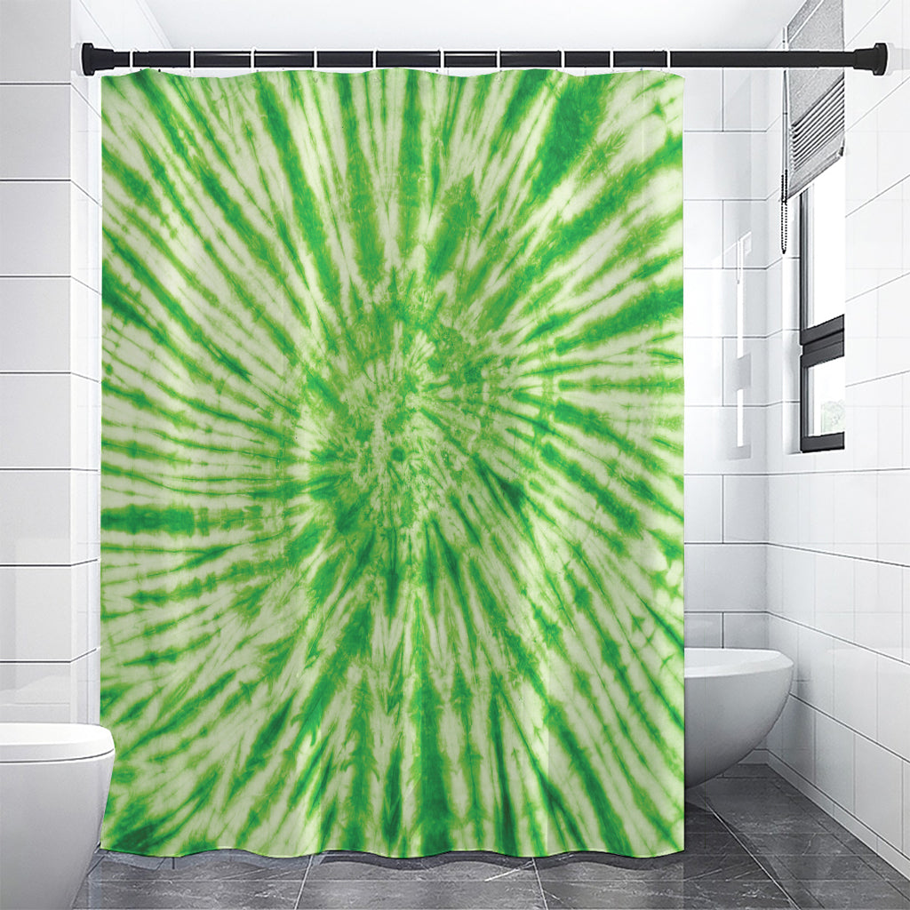 Green Tie Dye Print Shower Curtain