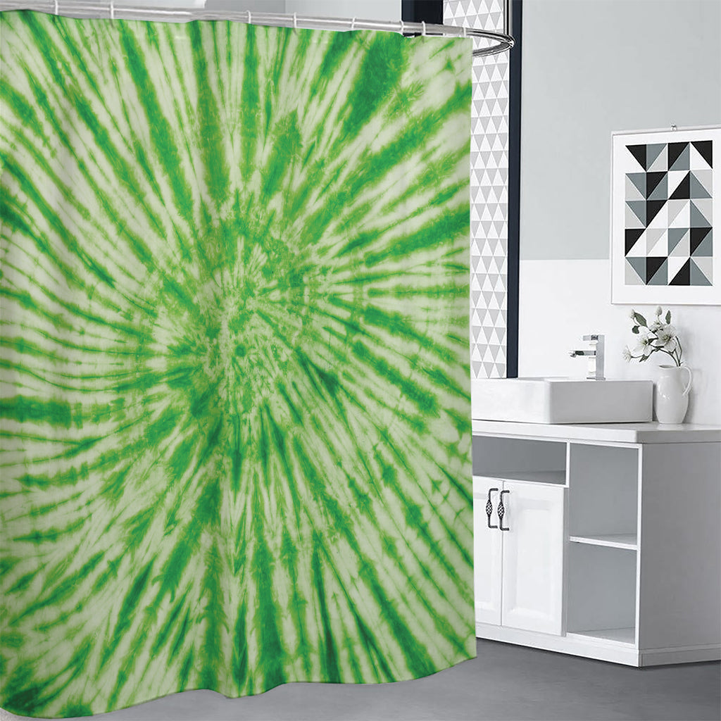 Green Tie Dye Print Shower Curtain
