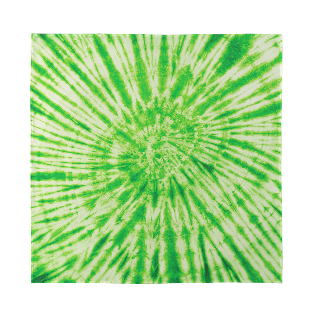 Green Tie Dye Print Silk Bandana